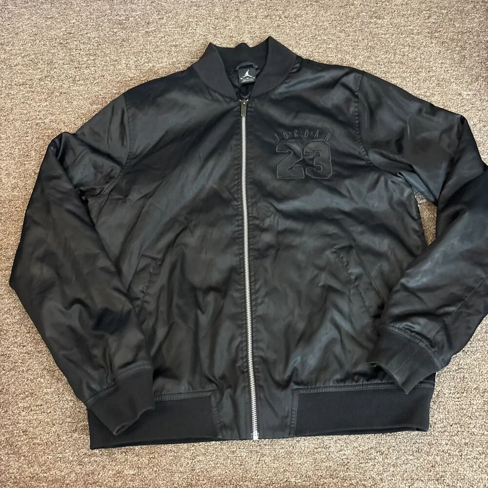 Air Jordan 23 Varsity Jacket Black Basketball Patch Men’s L 833918-010